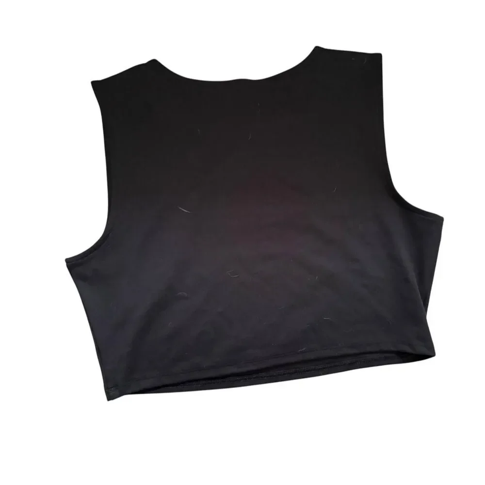 Yogalicious Women’s Black Cropped Tank Top Size Large Athleisure
